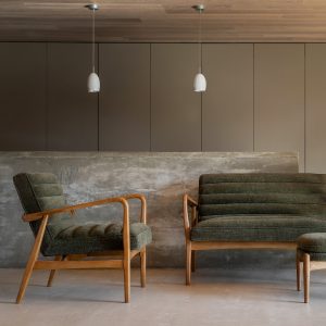 Gallery Direct Datsun Armchair Green Boucle | Shackletons