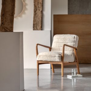 Gallery Direct Datsun Armchair Cream Sheepskin | Shackletons