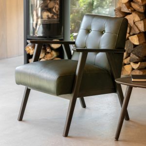 Gallery Direct Blackhall Armchair Heritage Green Leather | Shackletons