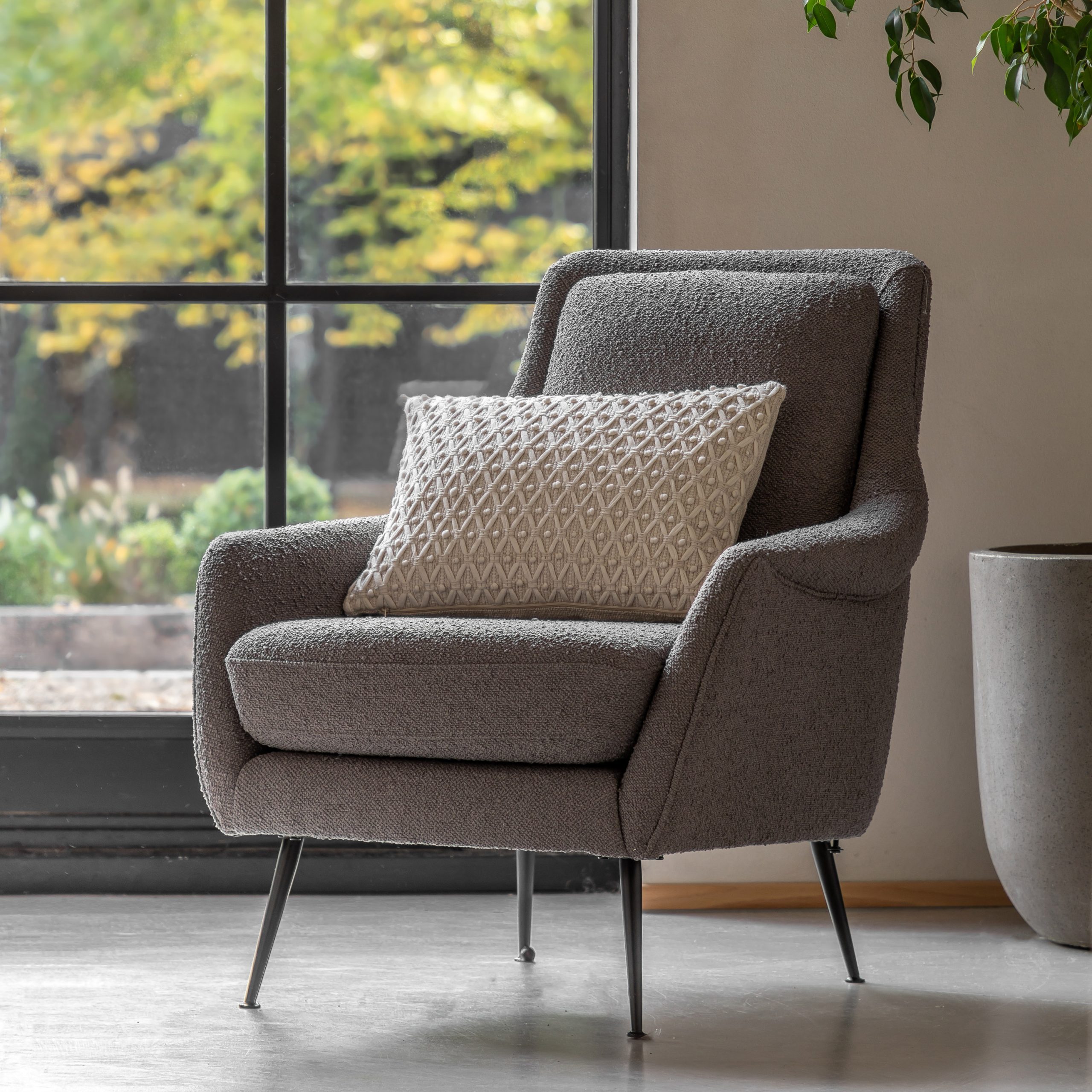 Gallery Direct Brompton Armchair Dark Grey Linen
