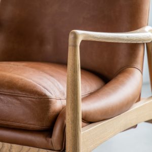 Gallery Direct Carrera Armchair Brown Leather | Shackletons