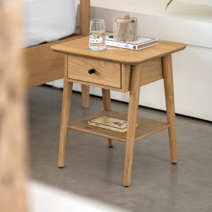 Gallery Direct Hatfield 1 Drawer Bedisde Natural | Shackletons