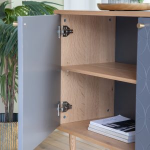 Gallery Direct Newbury 2 Door Cabinet Oak Grey | Shackletons