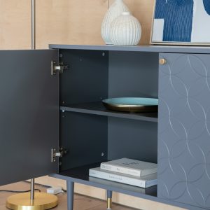 Gallery Direct Holbrook 2 Door Cabinet Grey | Shackletons