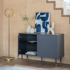 Gallery Direct Holbrook 2 Door Cabinet Grey | Shackletons