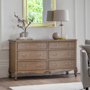 Gallery Direct Chic 6 Drawer Chest Weathered | Shackletons