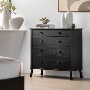 Gallery Direct Wycombe 5 Drawer Chest Black | Shackletons