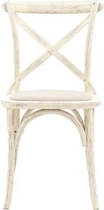 Gallery Direct Cafe Chair White Linen  Set of 2 | Shackletons