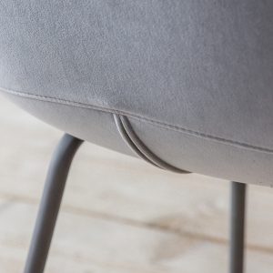 Gallery Direct Flanagan Chair Light Grey Velvet Set of 2 | Shackletons
