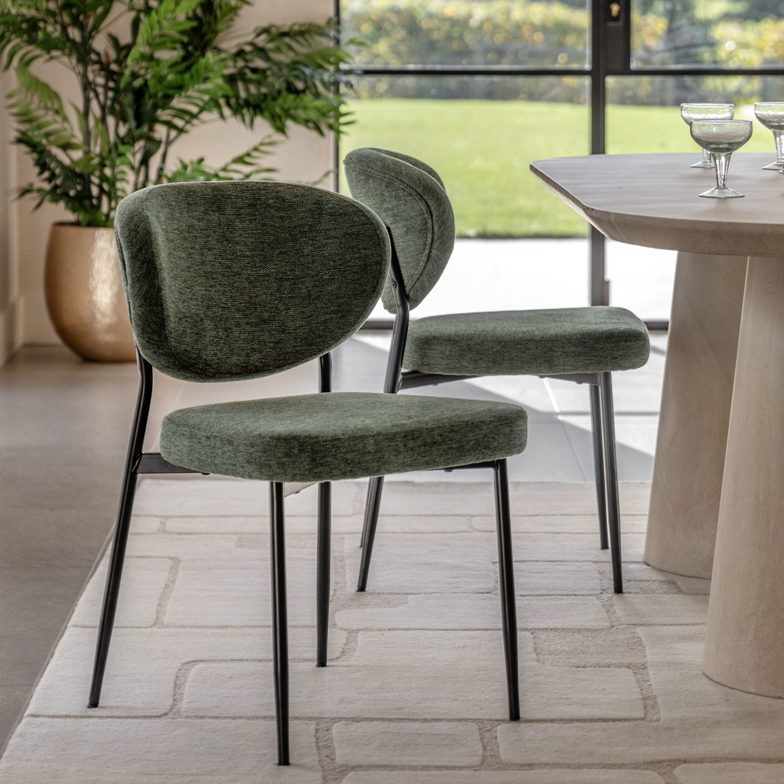 Gallery Direct Oppo Dining Chair Green (2pk)