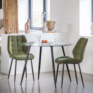 Gallery Direct Manford Dining Chair Bottle Green Set of 2 | Shackletons