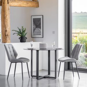 Gallery Direct Manford Dining Chair Light Grey Set of 2 | Shackletons