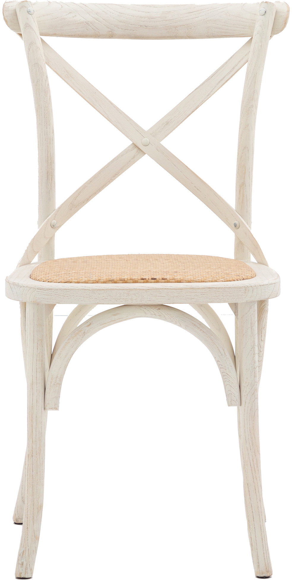 Gallery Direct Cafe Chair White/Rattan (Set of 2)
