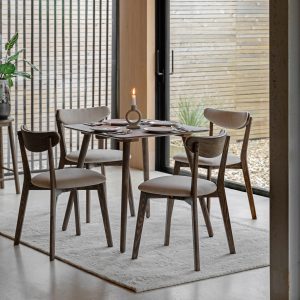 Gallery Direct Hatfield Square Dining Table Smoked | Shackletons