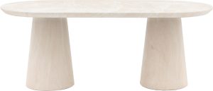 Gallery Direct Pedra Oval Dining Table Travertine | Shackletons