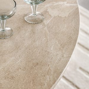Gallery Direct Pedra Round Dining Table Travertine | Shackletons