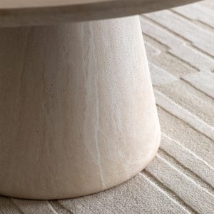 Gallery Direct Pedra Round Dining Table Travertine | Shackletons