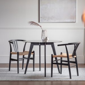 Gallery Direct Blair Round Dining Table Black | Shackletons