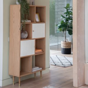Gallery Direct Newbury Display Unit Oak White | Shackletons