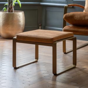 Gallery Direct Fabien Footstool Ochre | Shackletons