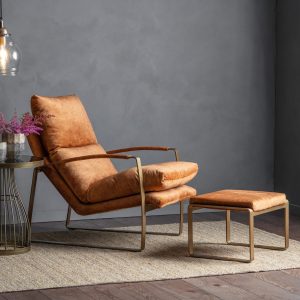 Gallery Direct Fabien Footstool Ochre | Shackletons