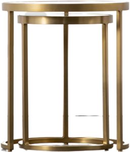 Gallery Direct Rowe Nest of Two Tables Gold | Shackletons
