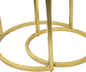 Gallery Direct Rowe Nest of Two Tables Gold | Shackletons