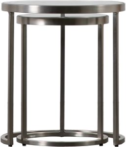 Gallery Direct Rowe Nest of Two Tables Silver | Shackletons