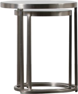 Gallery Direct Rowe Nest of Two Tables Silver | Shackletons