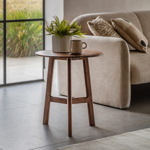 Gallery Direct Madrid Round Side Table Walnut | Shackletons