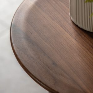 Gallery Direct Madrid Round Side Table Walnut | Shackletons