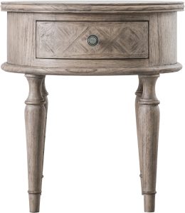 Gallery Direct Mustique Round 1 Drawer Side Table | Shackletons