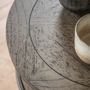 Gallery Direct Mustique Round 1 Drawer Side Table | Shackletons