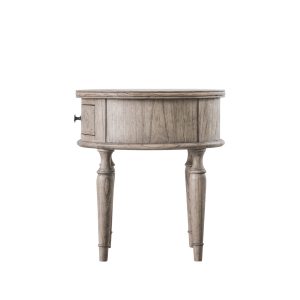 Gallery Direct Mustique Round 1 Drawer Side Table | Shackletons