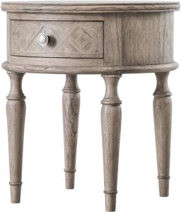 Gallery Direct Mustique Round 1 Drawer Side Table | Shackletons