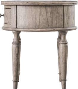 Gallery Direct Mustique Round 1 Drawer Side Table | Shackletons