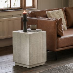 Gallery Direct Iowa Side Table Whitewash | Shackletons