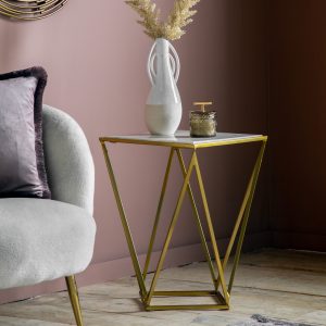 Gallery Direct Helford Side Table Gold | Shackletons