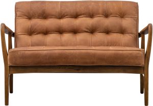 Gallery Direct Humber 2 Seater Sofa Vintage Brown Leather | Shackletons