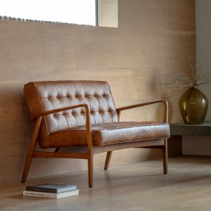 Gallery Direct Humber 2 Seater Sofa Vintage Brown Leather | Shackletons