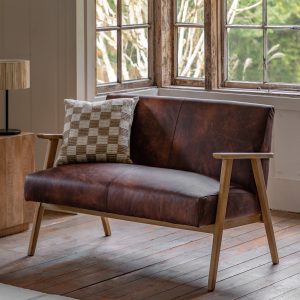 Gallery Direct Neyland 2 Seater Sofa Vintage Brown Leather | Shackletons Gallery Direct Neyland 2 Seater Sofa Vintage Brown Leather | Shackletons
