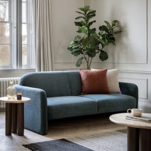 Gallery Direct Massa 3 Seater Sofa Dusty Blue | Shackletons