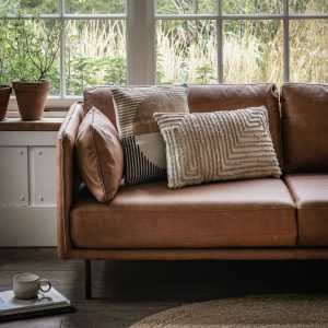 Gallery Direct Wigmore Sofa Brown Leather | Shackletons