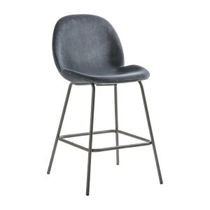 Gallery Direct Flanagan Stool Dark Grey Velvet Set of 2 | Shackletons