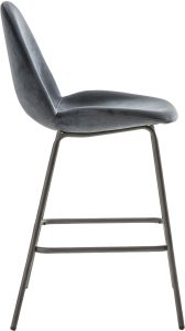 Gallery Direct Flanagan Stool Dark Grey Velvet Set of 2 | Shackletons