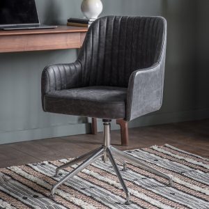 Gallery Direct Curie Swivel Chair Antique Ebony | Shackletons