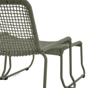 Gallery Garden Sassano Lounge Chair with Footstool Green | Shackletons