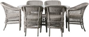 Gallery Garden Menton 6 Seater Oval Dining Set Stone | Shackletons
