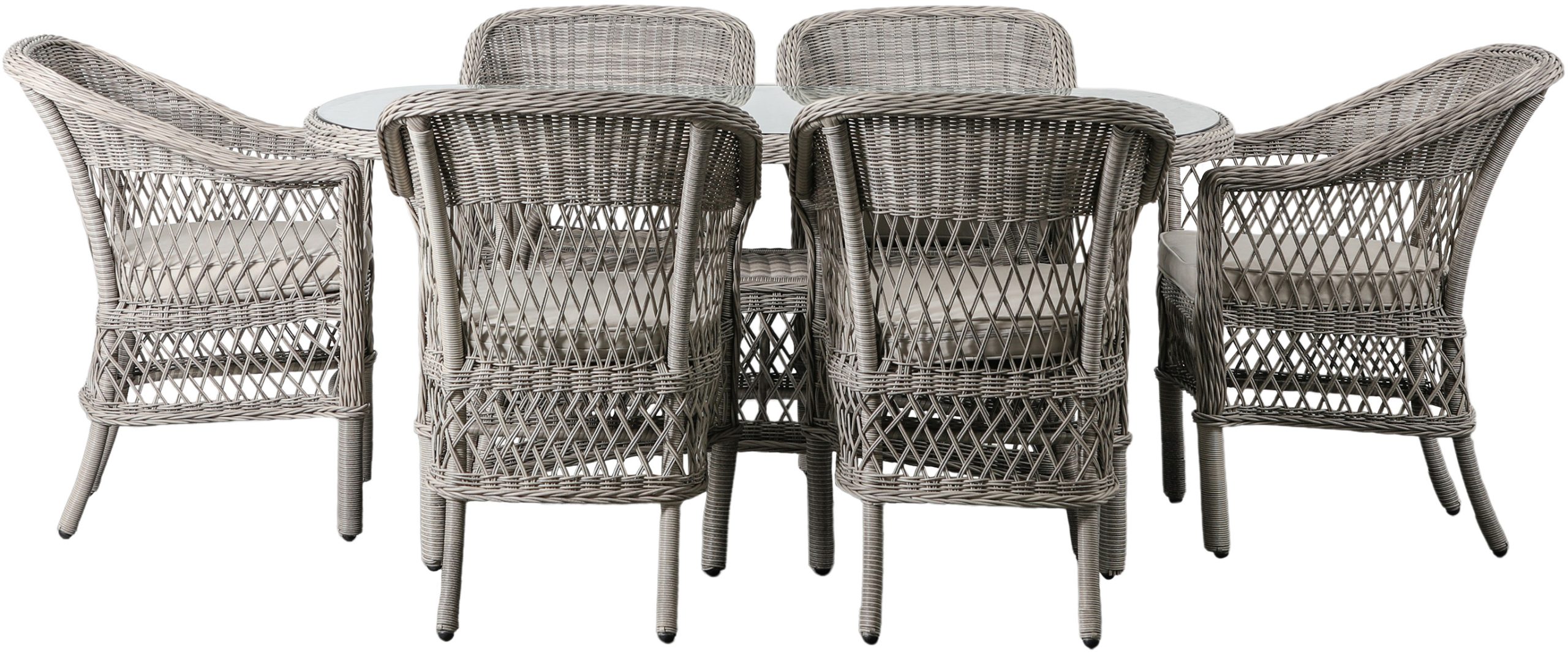 Gallery Garden Menton 6 Seater Oval Dining Set Stone