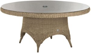 4 Seasons Outdoor Brighton 150cm Round 6 Seat Dining Set in Pure Weave | Shackletons